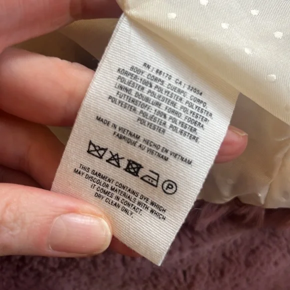 Anthropologie Faux Fur Jacket Teddy Bomber Mauve Dusty Rose - Picture 13 of 15